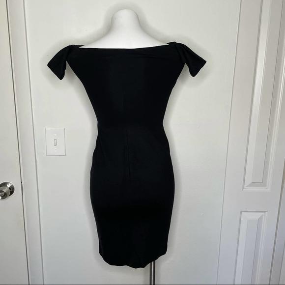 L'agence Off The Shoulder Bodycon Dress Black Color Size XS - Picture 6 of 7